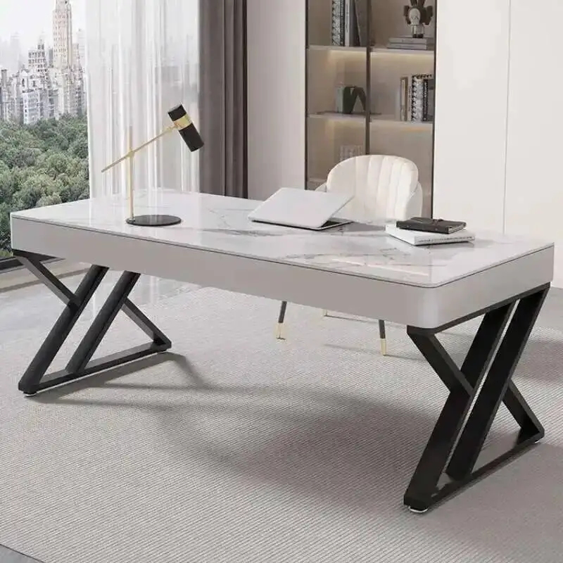 Multifuncional estudo mesa do computador luz de luxo moderno rock board mesa escritório nordic simples único chefe mesa para móveis escritório