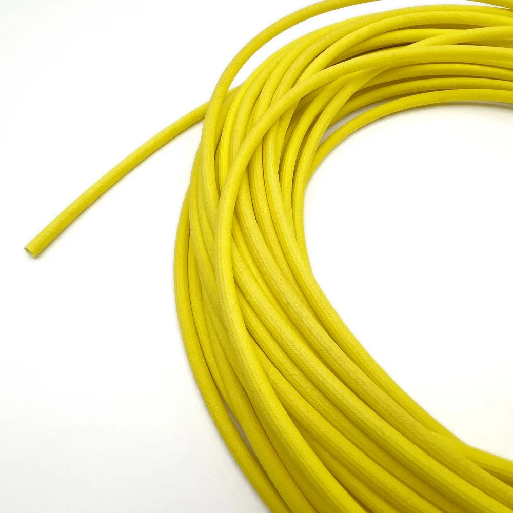 Silicone Coated Fiberglass Braided Sleeve 5 Colors ID 1~20mm 200 Deg.C High Voltage Insulation Tube for Wiring Cable Protection