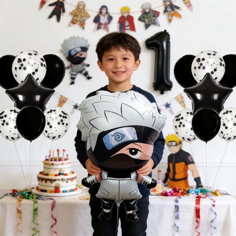 

Набор фольгированных шаров с тематикой Наруто Какаши, латексные шары, украшения для детского дня рождения, шары-цифры, Globos