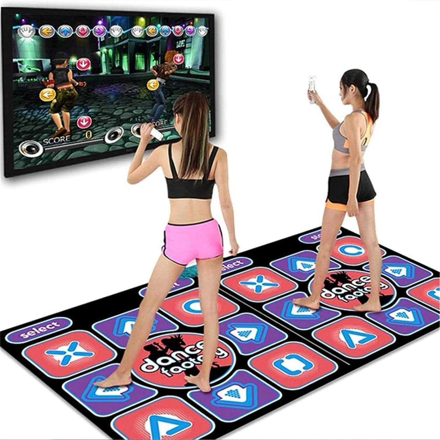 Musical Dance Mat for TV Computer Wireless Controller Double User Floor Mat with 100 In Music 60 Sensory Games Gifts for Kids