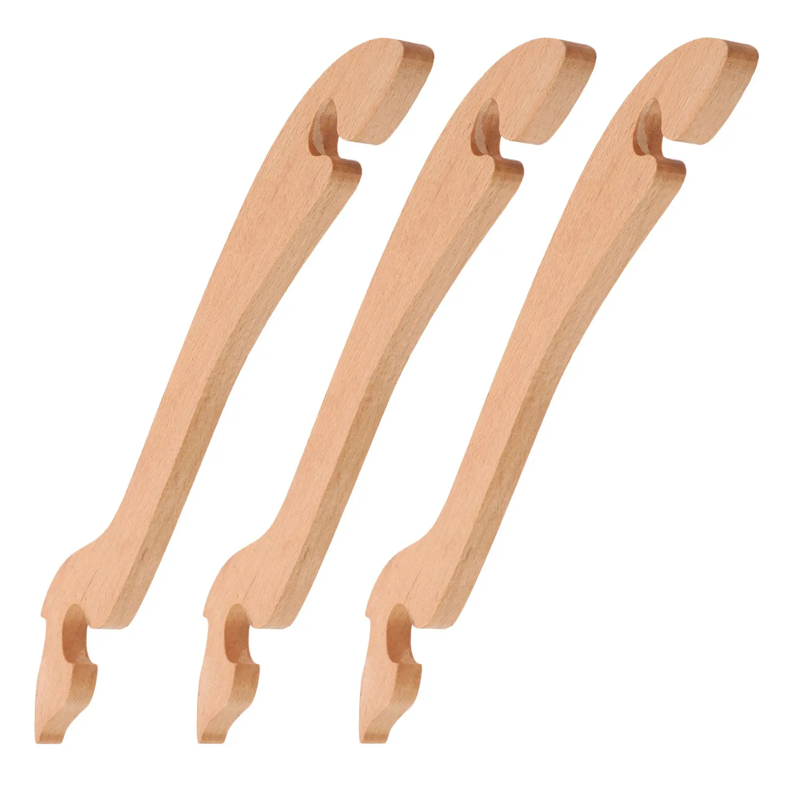3Pcs Wooden Oven Rack Puller Long Handle Push Pull Tool Non Scratch Oven Rack Hook Air Fryer Toaster Baking Tray Accessory