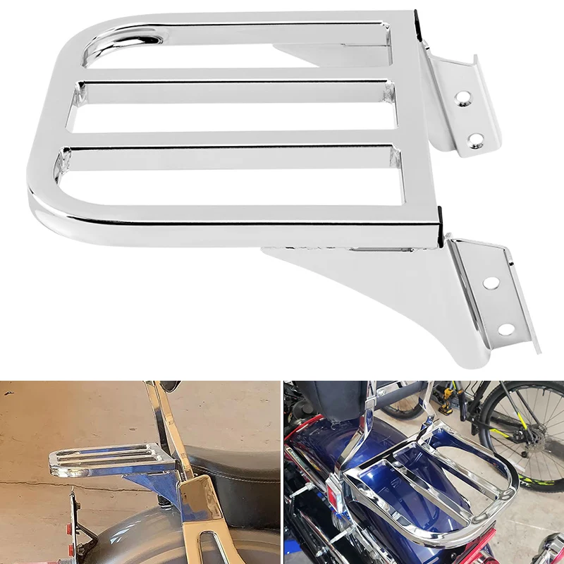 

Chrome Motorcycle Luggage Rear Carrier Luggage Rack For Harley Sportster XL 04-17 Dyna 06-17 Softail 84-05 FLST FLSTC 06-17