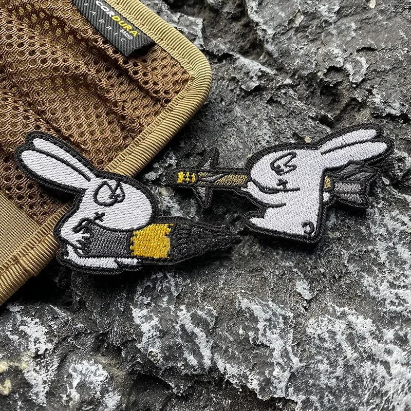 Patches de animais engraçados para roupas, Patches bordados urso Sylloge, Gancho e laço bonito do cão, Emblemas de moral táticos para mochilas