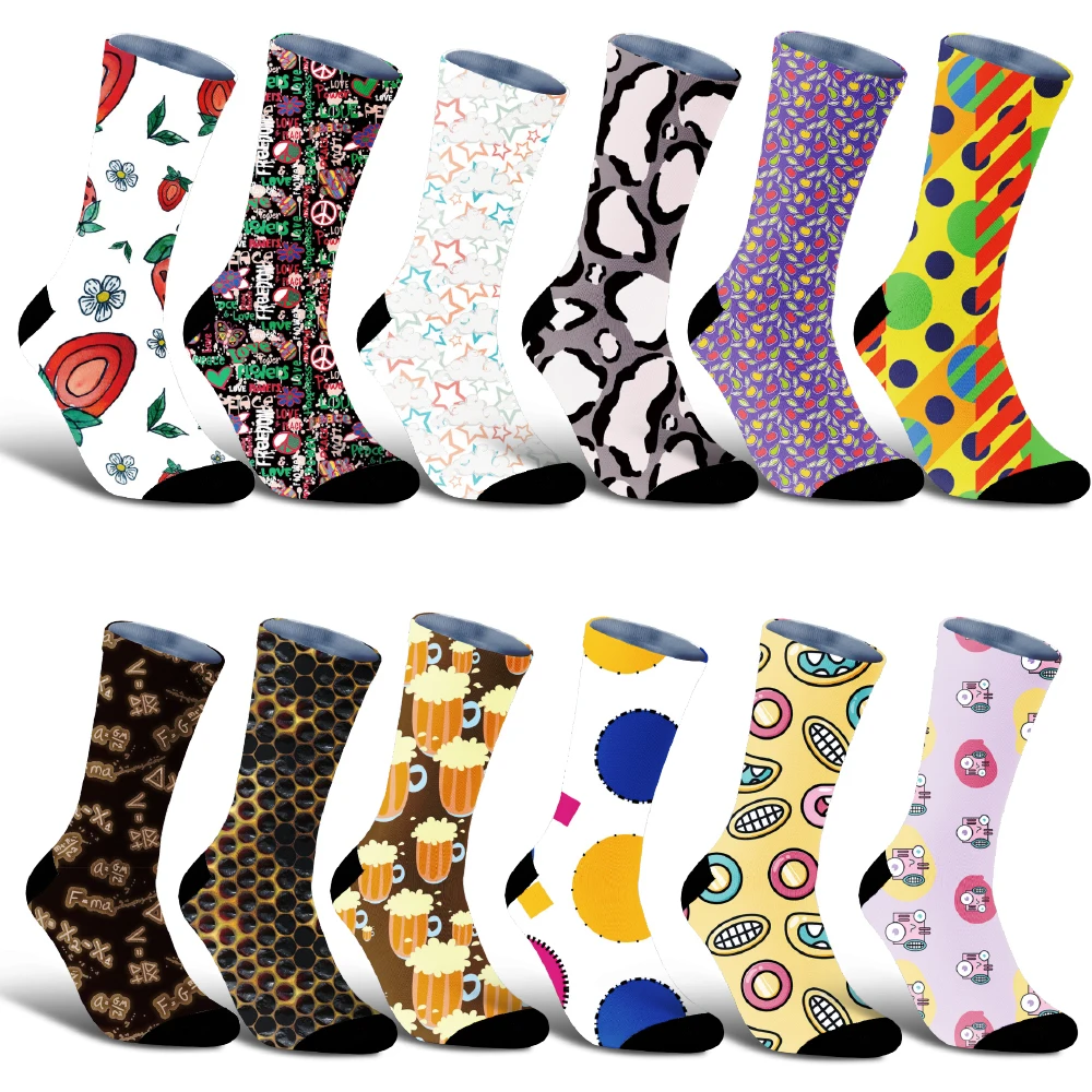 

Унисекс спрей - Велосипедные носки с рисунком: Легкие - как - воздух, морщины - бесплатно, абстрактное искусство аэра, бесшовный носок, долговечный