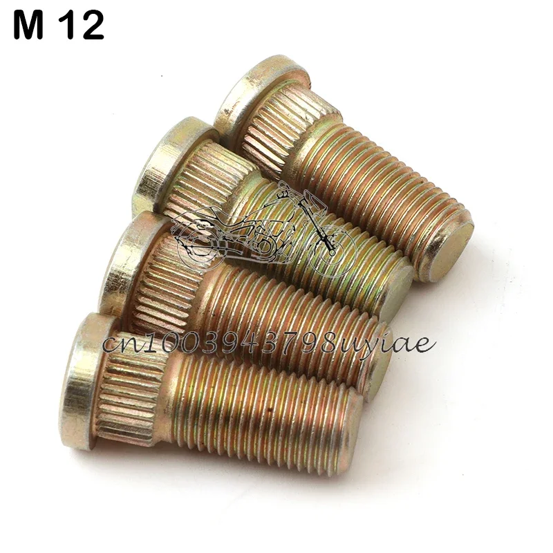 4Pc Platen Screws Tooth Knurled Rivet Crimp RivetsSpline Screw Wheel Hub Stud 10.9 Steel For ATV UTV Kart Quad Bike Parts