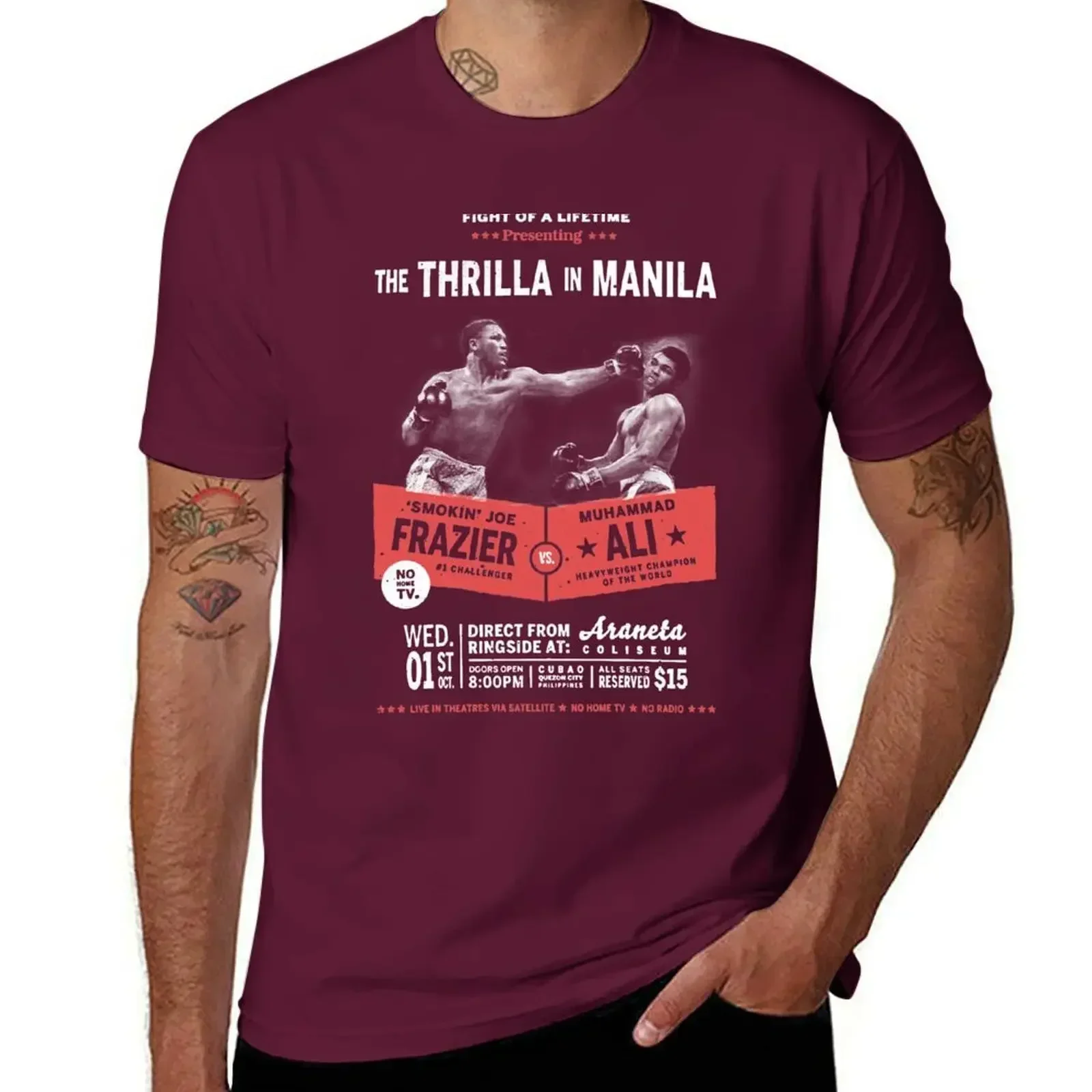 cute tops tees kawaii clothes oversized t shirt men Ali vs Frazier - Thrilla in Manila T-Shirt