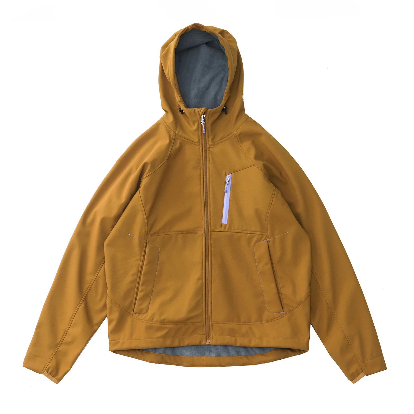 Autumn and winter hooded jacket for men plus velvet loose casual retro sports soft shell jacket