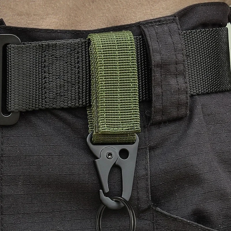 1-4Pcs Outdoor Carabiner High Strength Nylon Key Hook MOLLE Webbing Buckle Hanging System Belt Buckle Hanging Camping Hiking