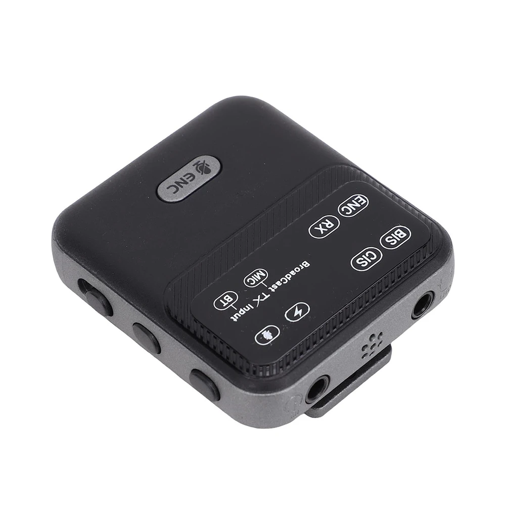 Bluetooth 6.0 Transmitter Receiver 2-in-1 Audio Adapter with Clip 3.5mm AUX Long Battery Life for Tours and Classes