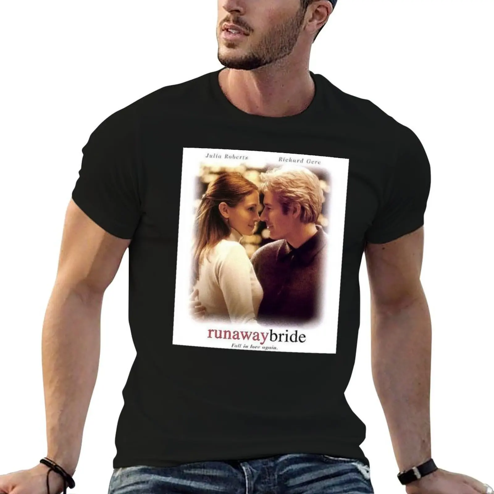Runaway Bride Movie Julia Roberts T-Shirt vintage funny costumes T-shirts for men cotton