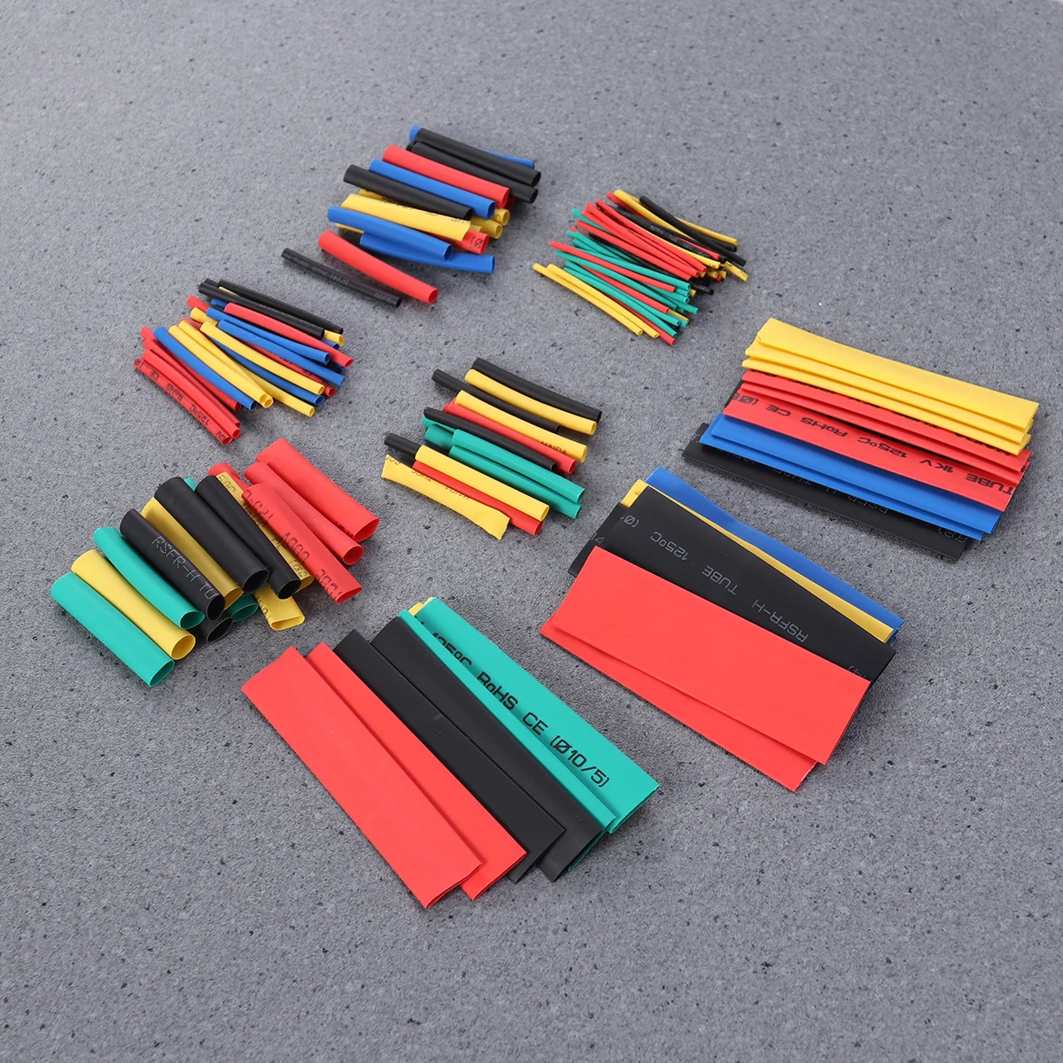 

164pcs Colorful Shrink Tube Flat Easy Cut Heat Shrink Tube Set Insulation For Wiring Harnesses Sleeving Wrap Cables Wires Set