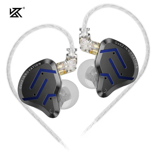 Imagen 1 del producto KZ ZSN PRO 2 auriculares con Cable, controlador híbrido IEM, Auriculares deportivos de graves HIFI, auriculares con cancelación de ruido, Cable desmontable de 2 pines, 1BA + 1DD