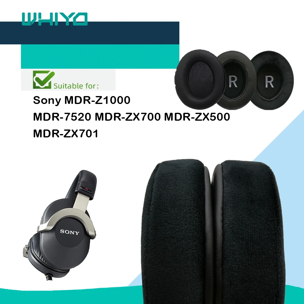 Whiyo Replacement Ear Pads for Sony MDR-Z1000 MDR-7520 MDR-ZX700 MDR-ZX500 MDR-ZX701 Headphones Cushion Velvet Earpad Cups