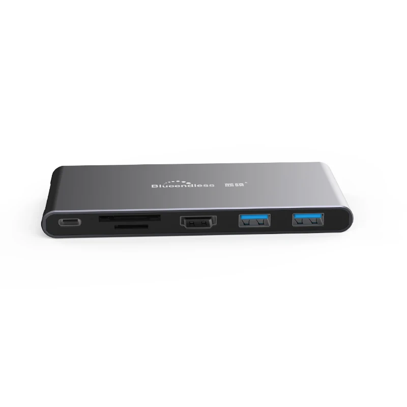 

Blueendless M.2 SSD Enclosure SATA NGFF to USB Type C Adapter with 4K HDMI, 2 USB3.0, SD/TF Card Reader, 60W PD 3.0 Port HUB