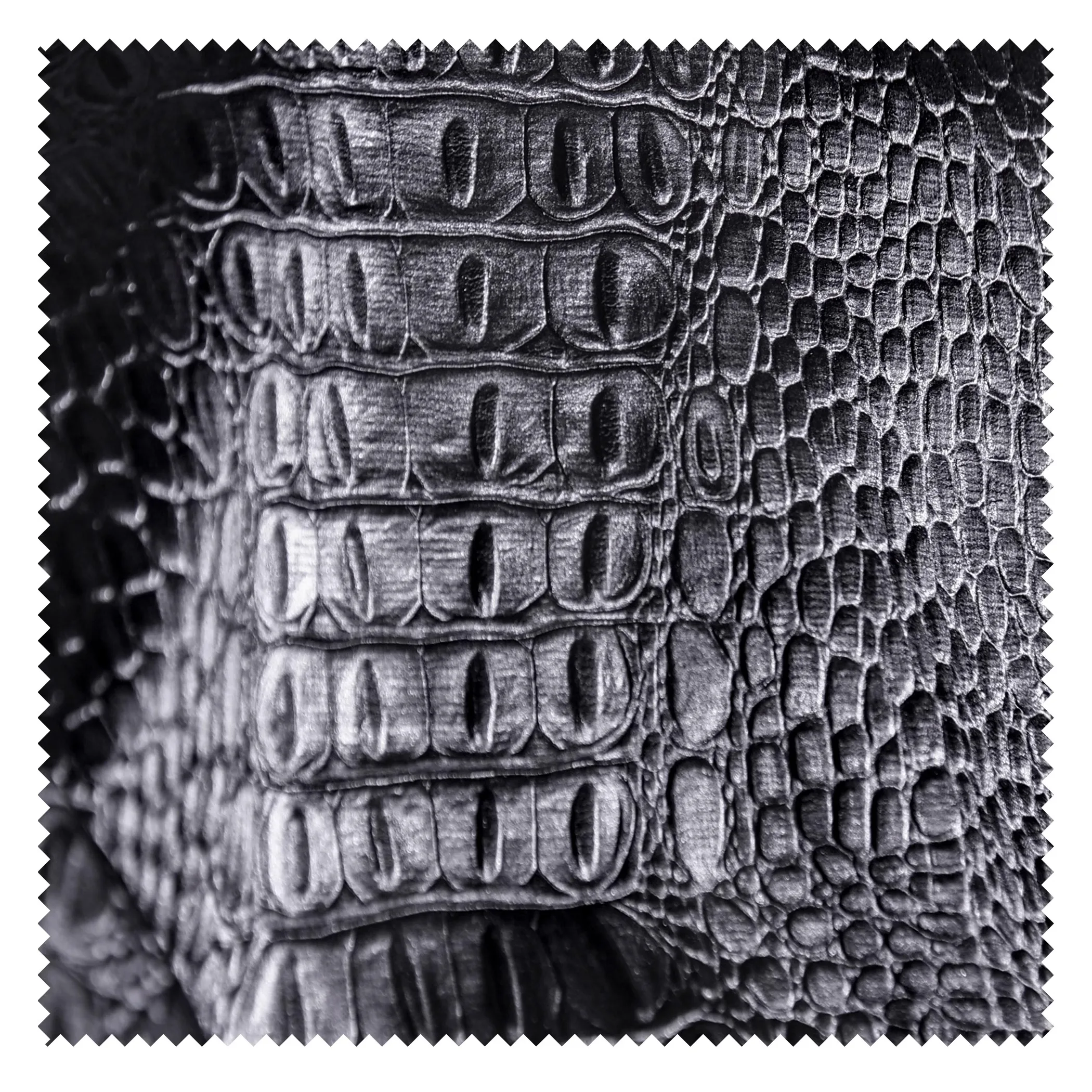 Black Italian crocodile three-dimensional texture leather cloth leather coat bag pu leather fabric