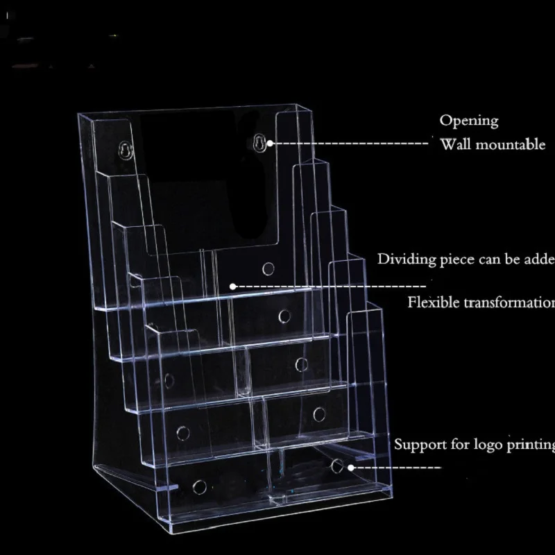 2Pcs Acrylic Multi-Layer Catalog Display Stand Rack A4/a5 Desktop Wall-Mounted Information Rack Acrylic Brochure Single-Page New