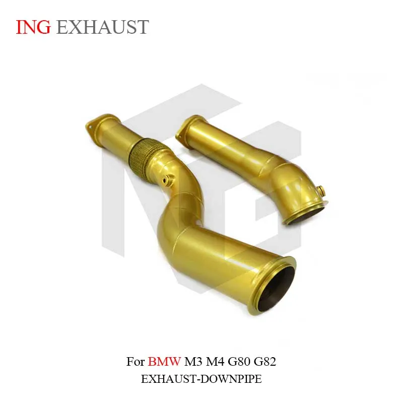 

ING heat shield gold Exhaust System For BMW M3 M4 G80 G82 ceramics High Flow Performance Downpipe