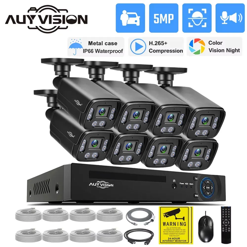 

XMEye 8CH 5MP 4K POE Camera System Two Way Audio Colorful Night Outdoor Smart AI Face Detection CCTV Video Surveillance Set