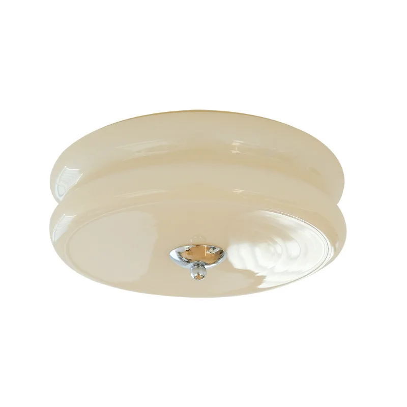 

Medieval Bauhaus master bedroom ceiling lamp French retro aisle balcony cream wind study restaurant glass lamp