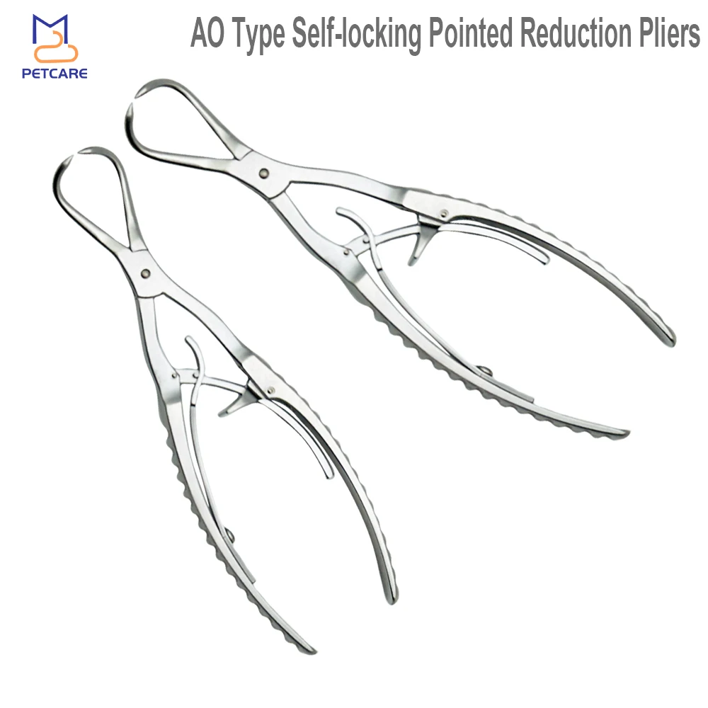 

AO Type Self-Locking Pointed Reduction Pliers, Stainless Steel Hand Tools, Veterinary, Orthopedic Instrument, Medical Device