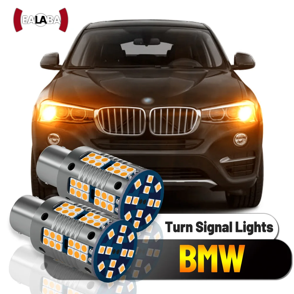 2Pcs PY21W BAU15S P21W LED Turn Signal Lights For BMW1 5 6 Series E81 E82 E87 E88 F20 F21 E60 E63 X4 No Hyper Flash Amber Yellow