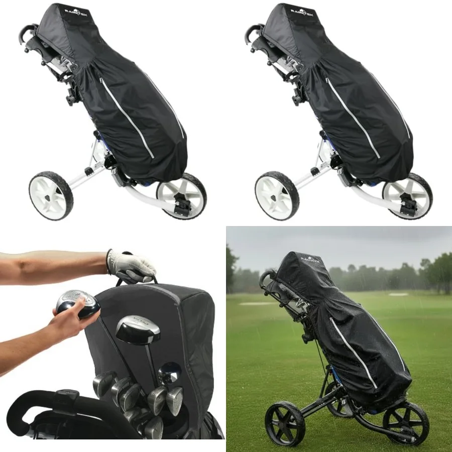 RainTek, Waterproof Golf Bag Rain Protection Cover with Hood, For Golf Push Carts, Golf Cart Accessories, Made to Keep Your Gol