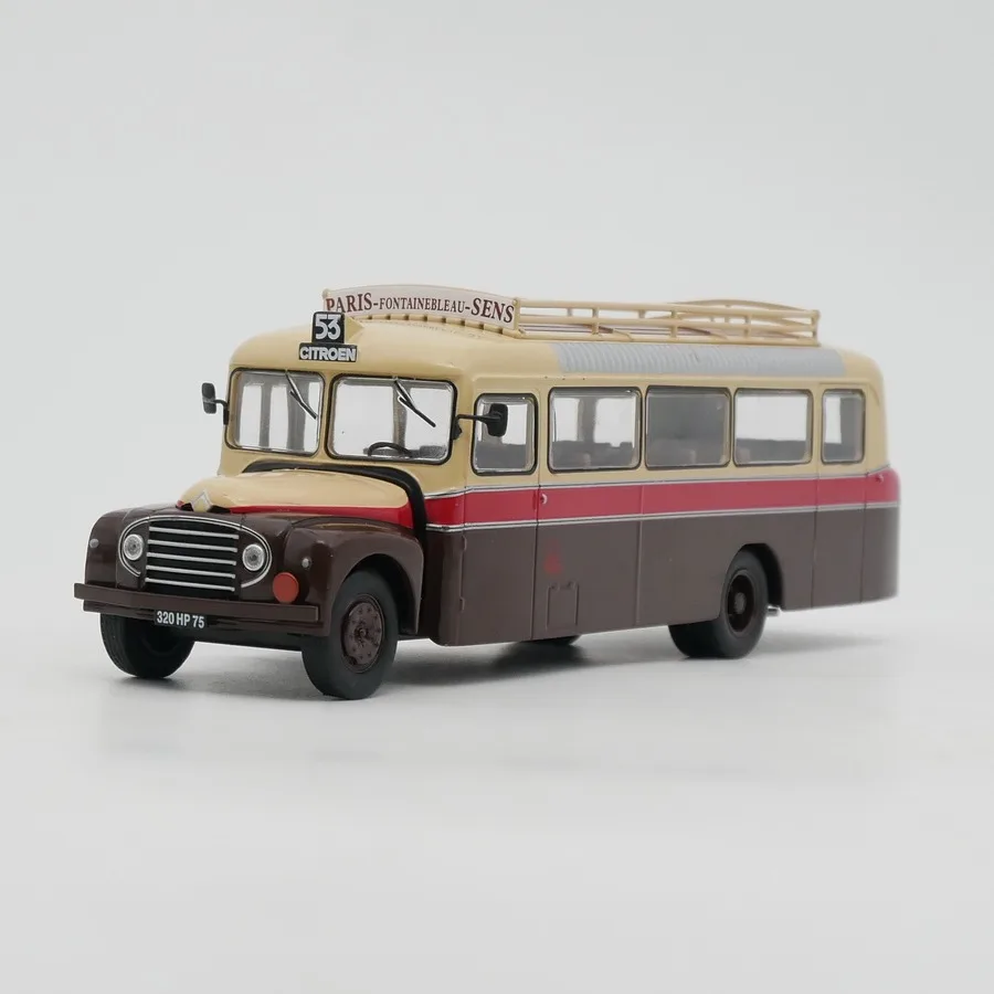 Diecast 1:43 Scale Citroen T46 1957 Travel Bus Alloy Car Model Collection Souvenir Display Ornaments Vehicle Toy