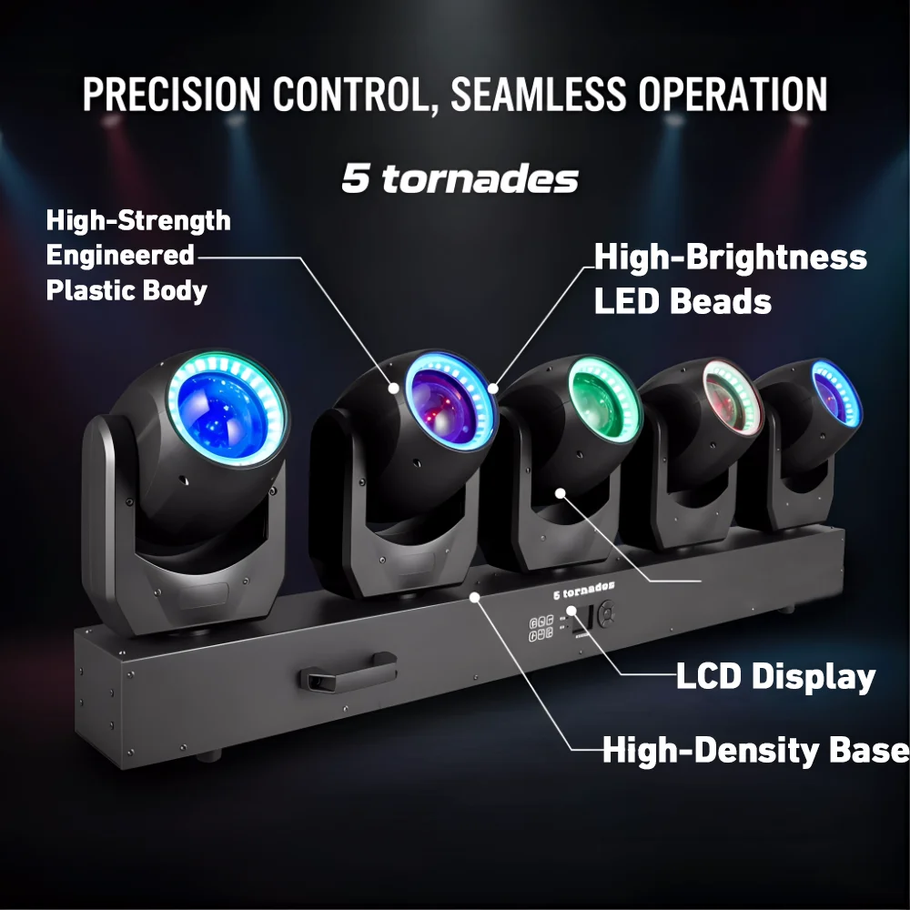 YUER 120W Rotating Moving Head Beam Light DJ Lights DMX512 Sound Control Disco Party RGBW Stage Effect For Wedding Club Event