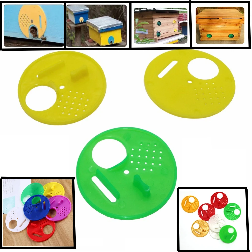 5Pcs Beekeeping Tools Round Plastic Beehive Door Single Bee Exit Hive Vent Entrance Ventilation Gate Beehives Nest Door Supplies