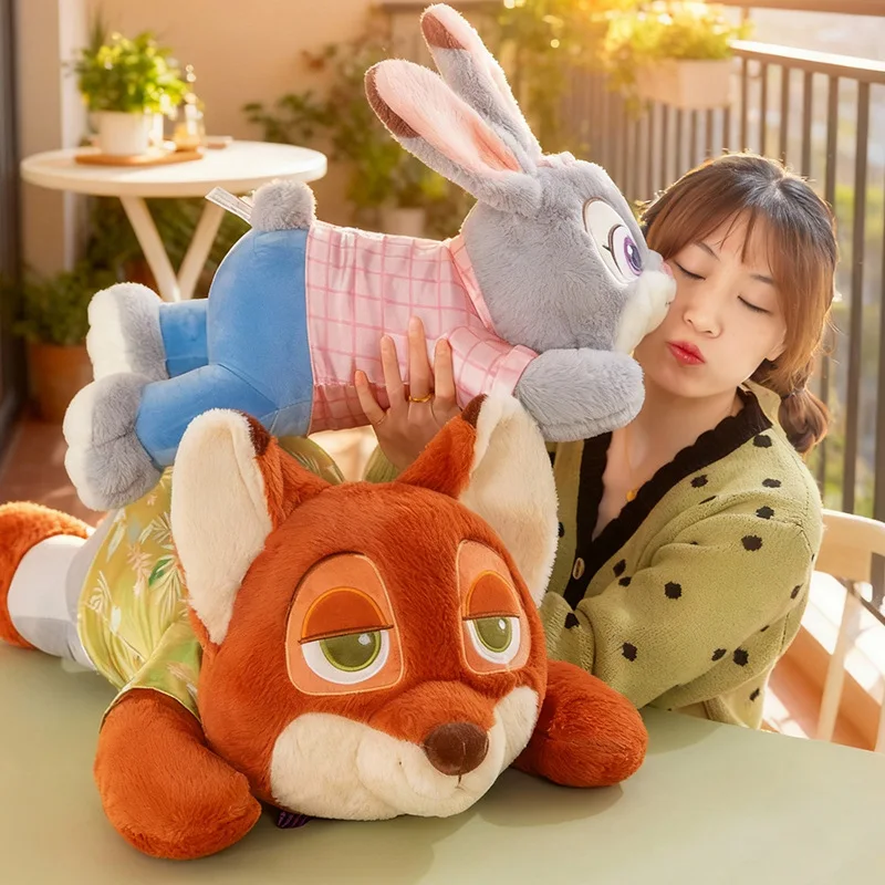 Disney Cute Zootopia Judy Nick Clawhauser Plush Toy Stuffed Animal Kids Birthday Xmas Gift for Girls Soft Doll Pillow Present