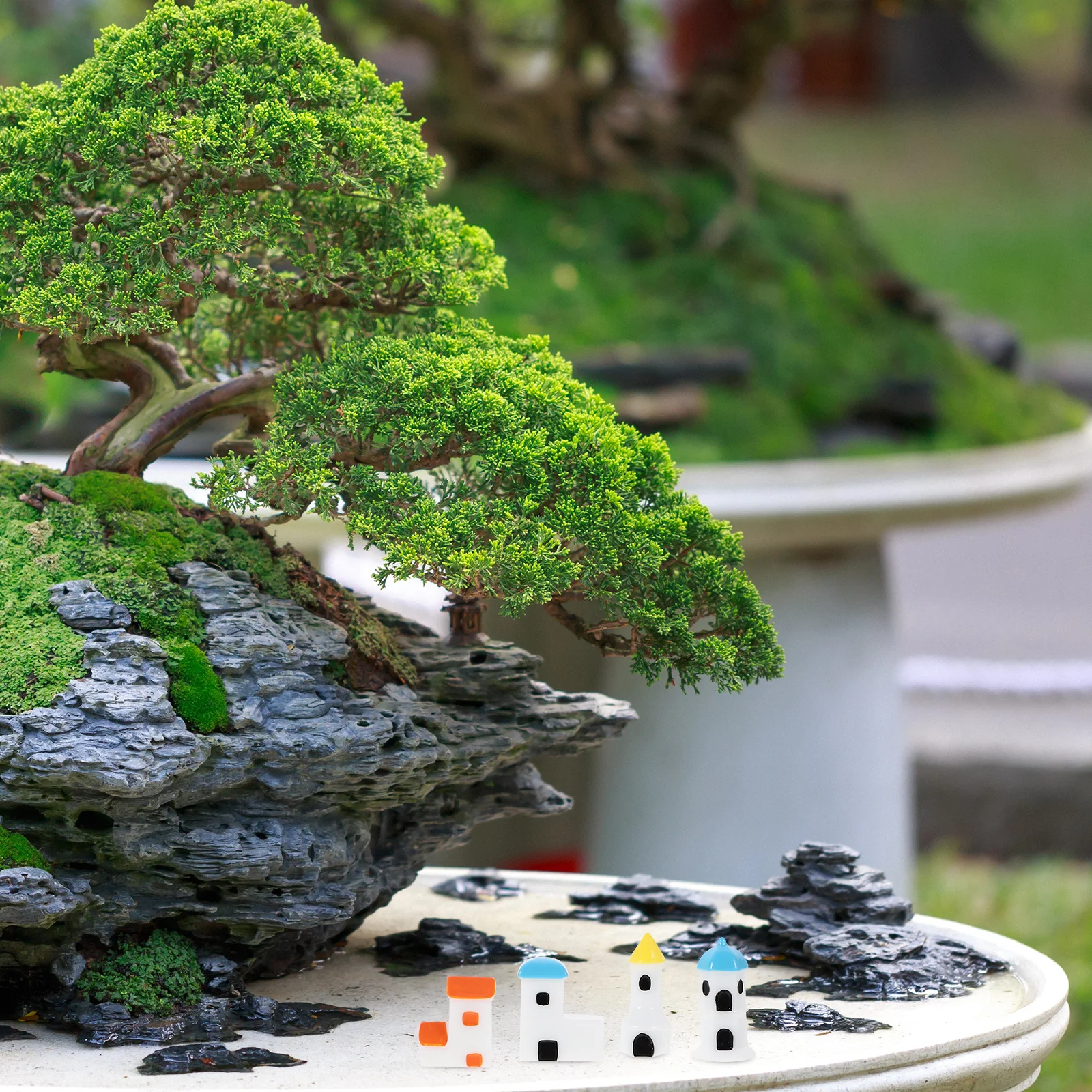 12 Stücke Mini Mittelmeer Stil Harz Winzige Haus Dekor Micro Landschaft Garten Ornament Kreative Harz Miniatur Haus Handwerk