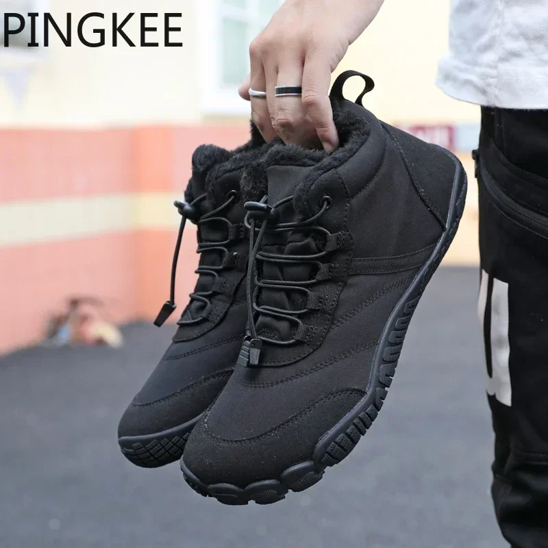 VENOCON PINGKEE Wide ToeBox Barefoot Casual Shoes Men Women Minimalist Winter Snow Thermal Feet Boots Sneakers Footwear Man