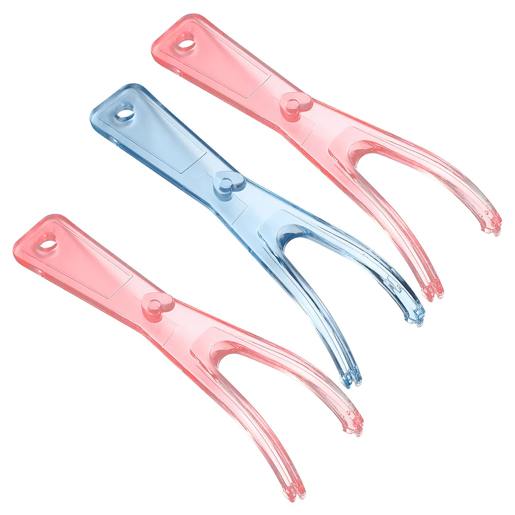 

3Pcs Floss Picks Holder Reusable Portable Floss Dispenser for Hard to Reach Back Teeth Gum Care Toothpick Dispenser