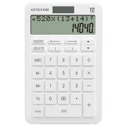 Calculadora de escritorio con Grabación de historia mejorada y función de seguimiento, porcentaje de 2 líneas, pantalla LCD grande y clara, 12 dígitos