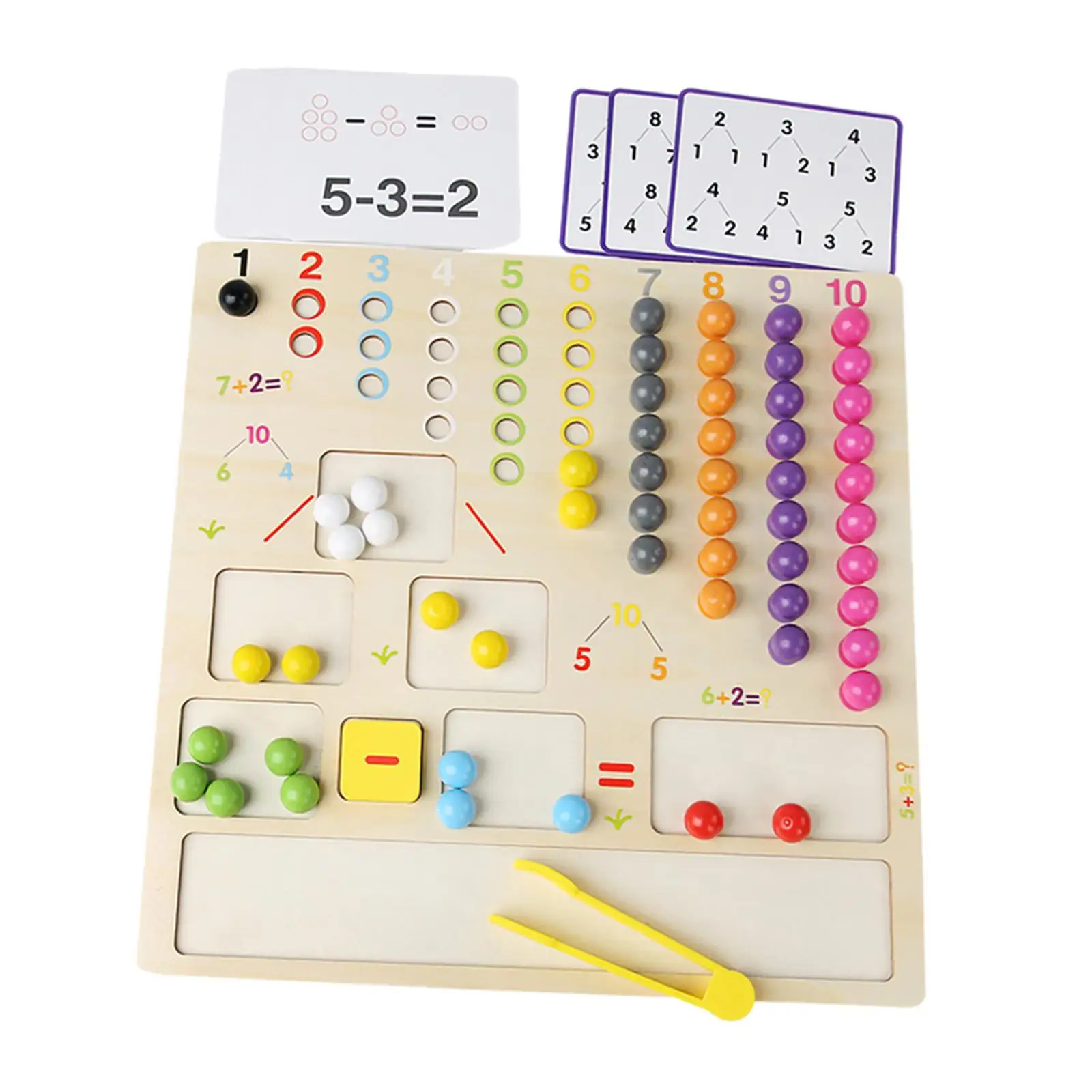 Wooden Peg Board Beads Game Montessori Clip Bead Game for Activity Preschool