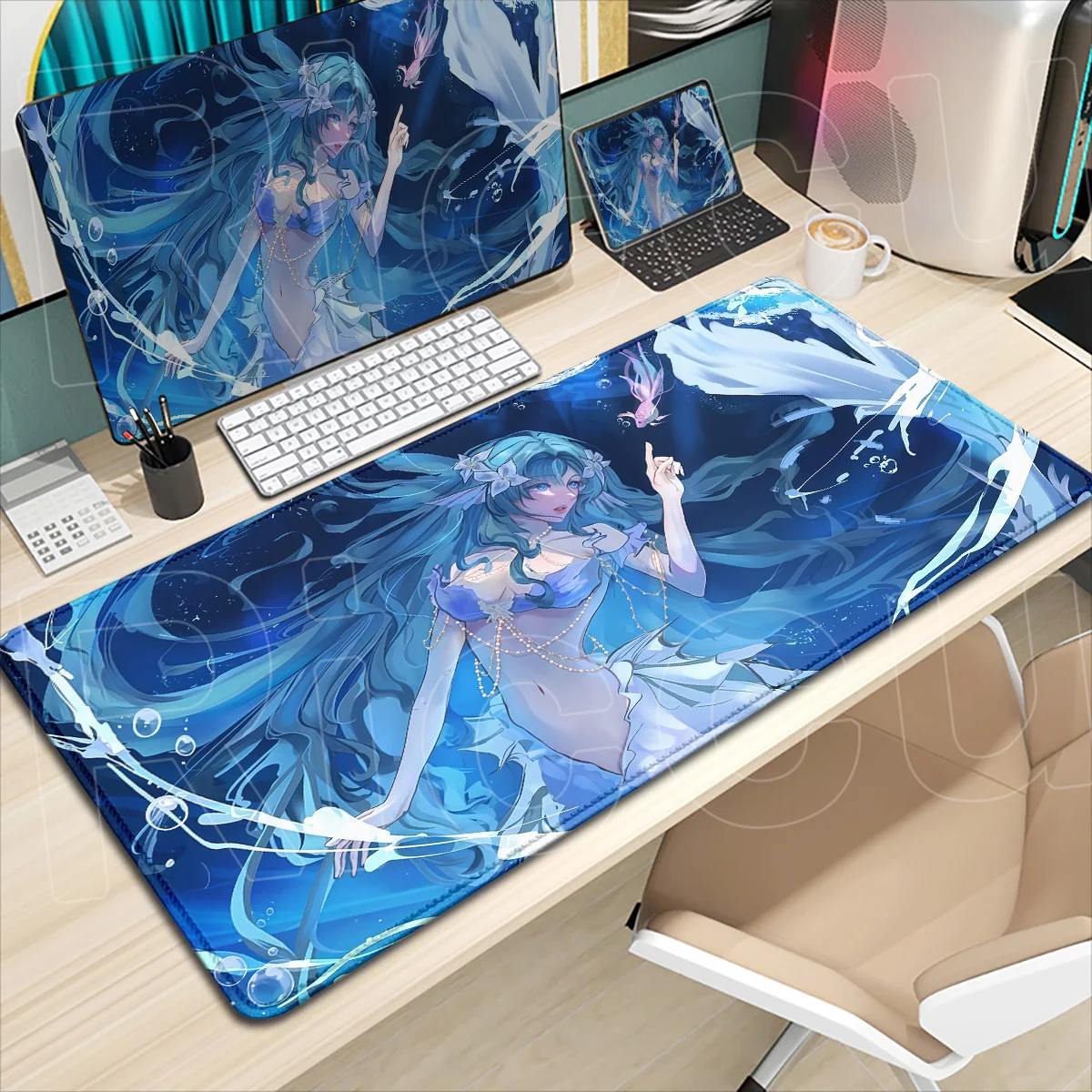 Randversiegelte Büro-Mausmatte, Schreibtisch-Dekoration, Teppich, E-Sport-Gamer-Schrankteppich, Hot Genshin Impact Vodyanitsa Mauspads – Detail 13