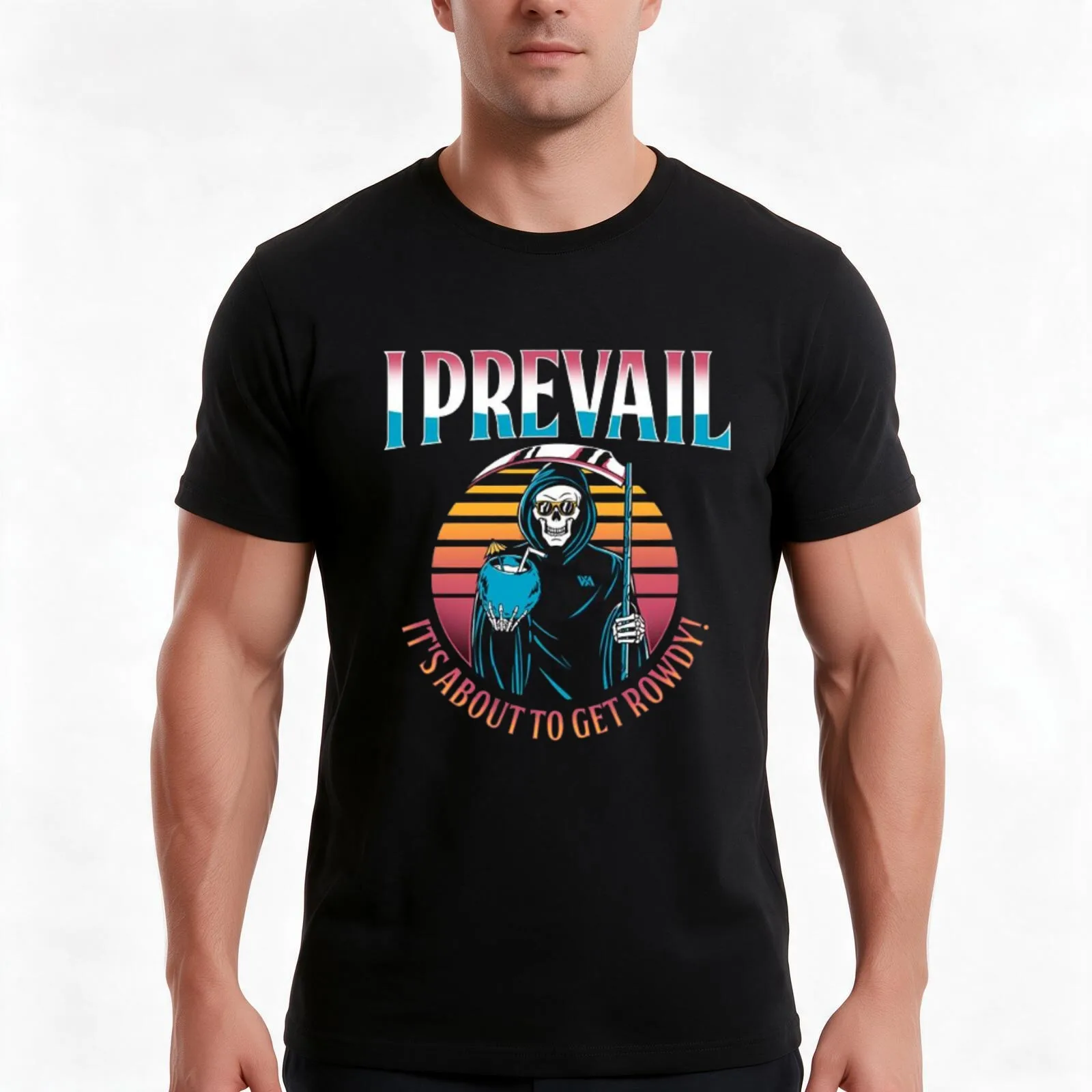 I PREVAIL T-Shirt, Summer Casual Cotton Tee, Oversized Streetwear Tops, Vintage Graphic Print, Loose Fit Short Sleeve