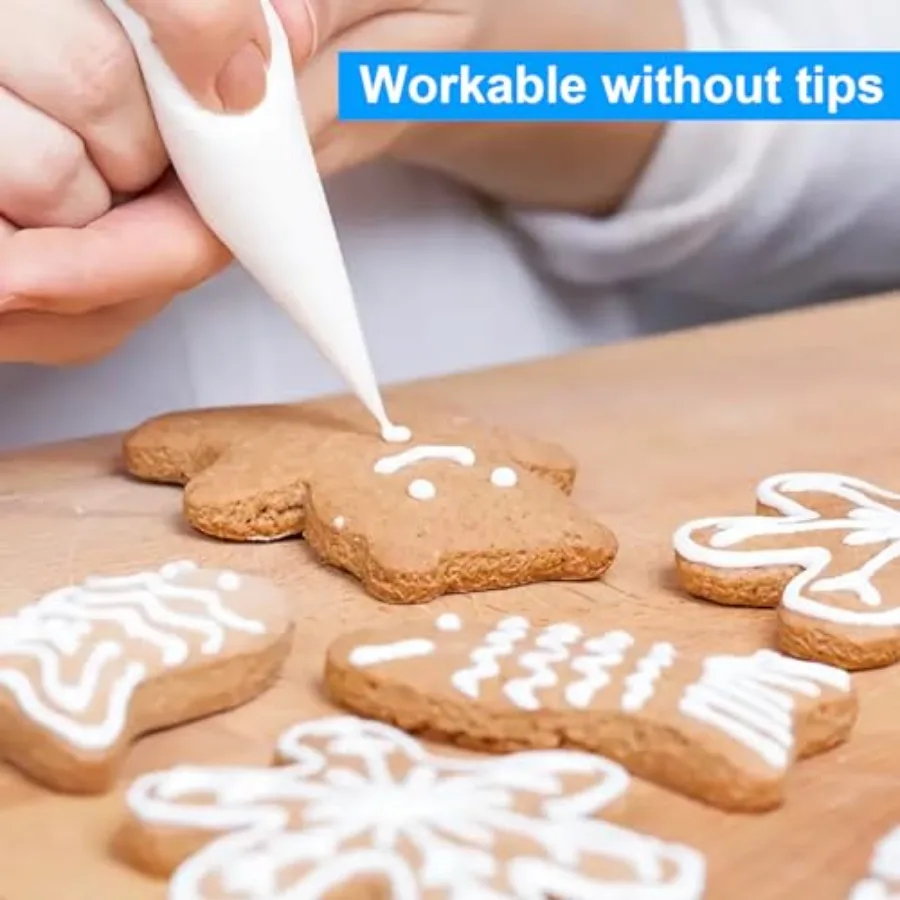 107 قطعة مجموعة أكياس الأنابيب 100 قطعة أكياس المعجنات 12 بوصة أكياس صقيع أكياس تزيين الكعكة أكياس تزيين الأنابيب المتاح واي فاي