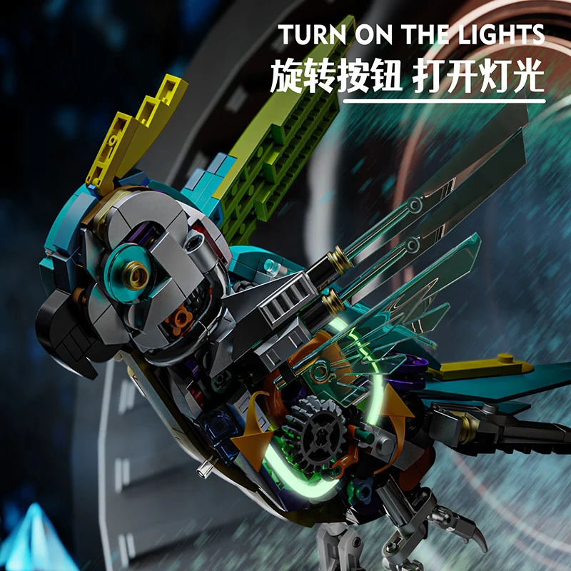 クリエイティブメカニカオウム鳥ビルディングブロックセット動物組立モデルキットビルディングセットホームオフィス装飾ギフト少年大人のための