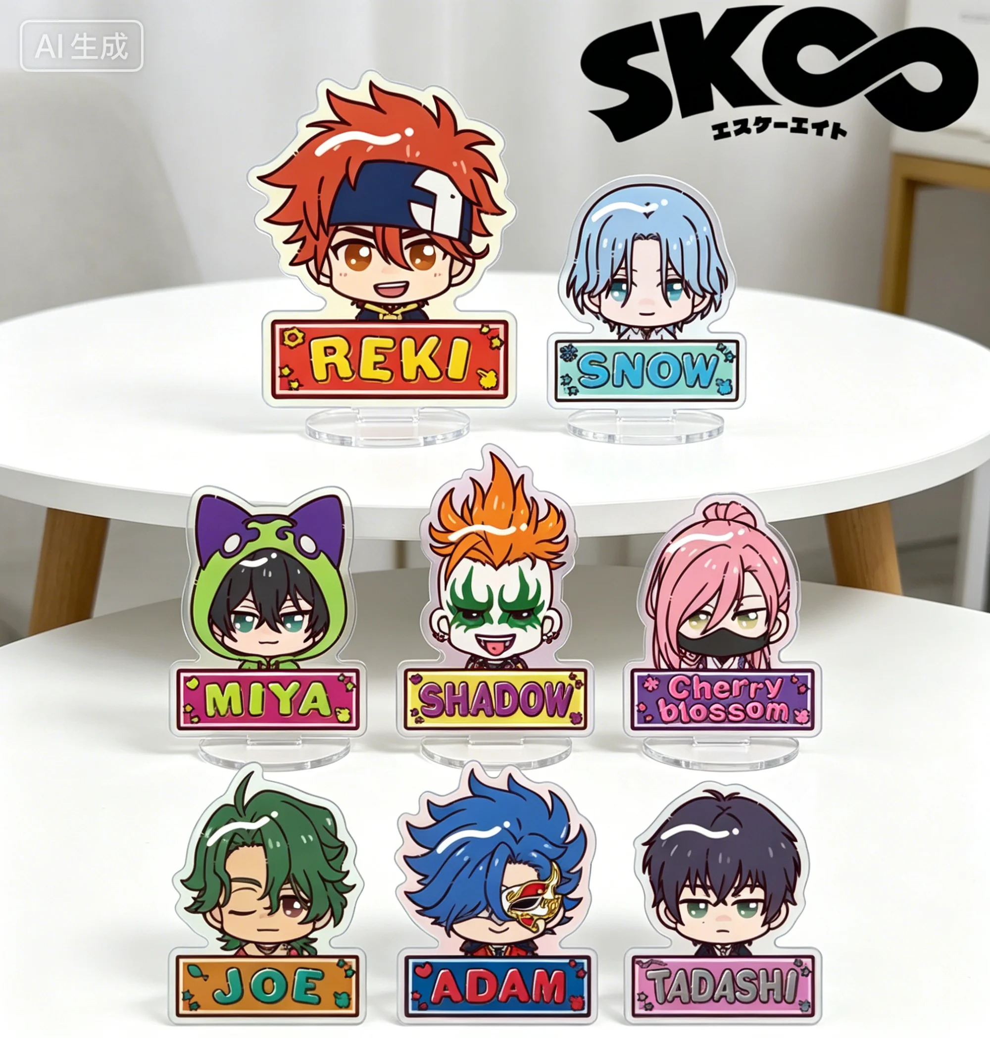 Anime SK8 the Infinity Reki Kyan Langa Hasegawa Q-style Stand and hold up the sign Acrylic Stand Model Plate Keychains