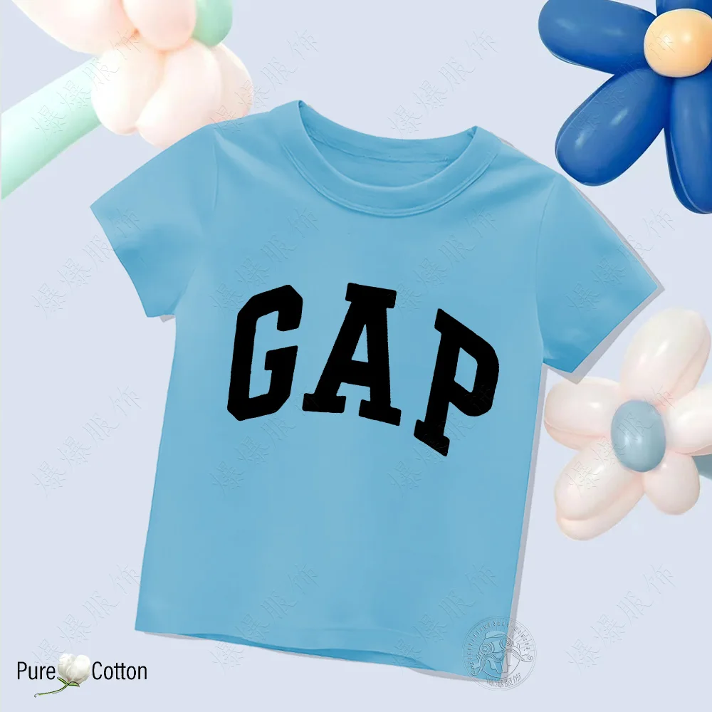 Camisetas de algodón para niños y niñas, ropa deportiva con letras estampadas, de manga corta, de calidad, para ocio diario