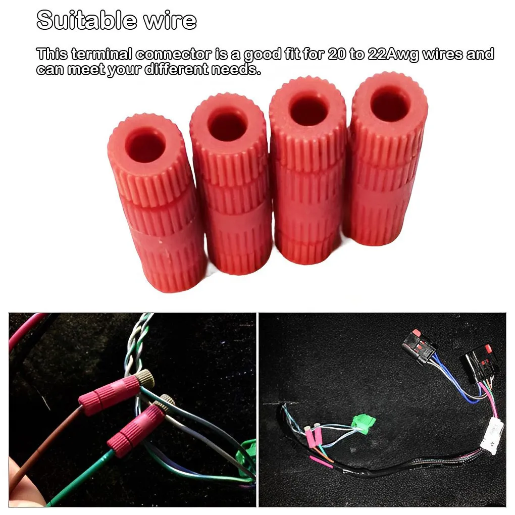 10 Pieces Car 20-22 Awg Terminal Connector Replacement Portable Fast Wire Connectors Fastener Connecting Tool Red Grey