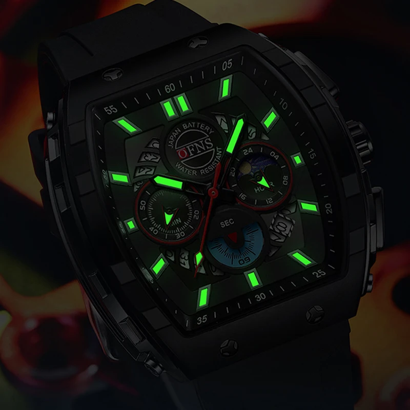 男性用多機能クロノグラフ腕時計,スポーツ,クォーツ,デート,シリコンバンド,トップブランド,ラグジュアリー