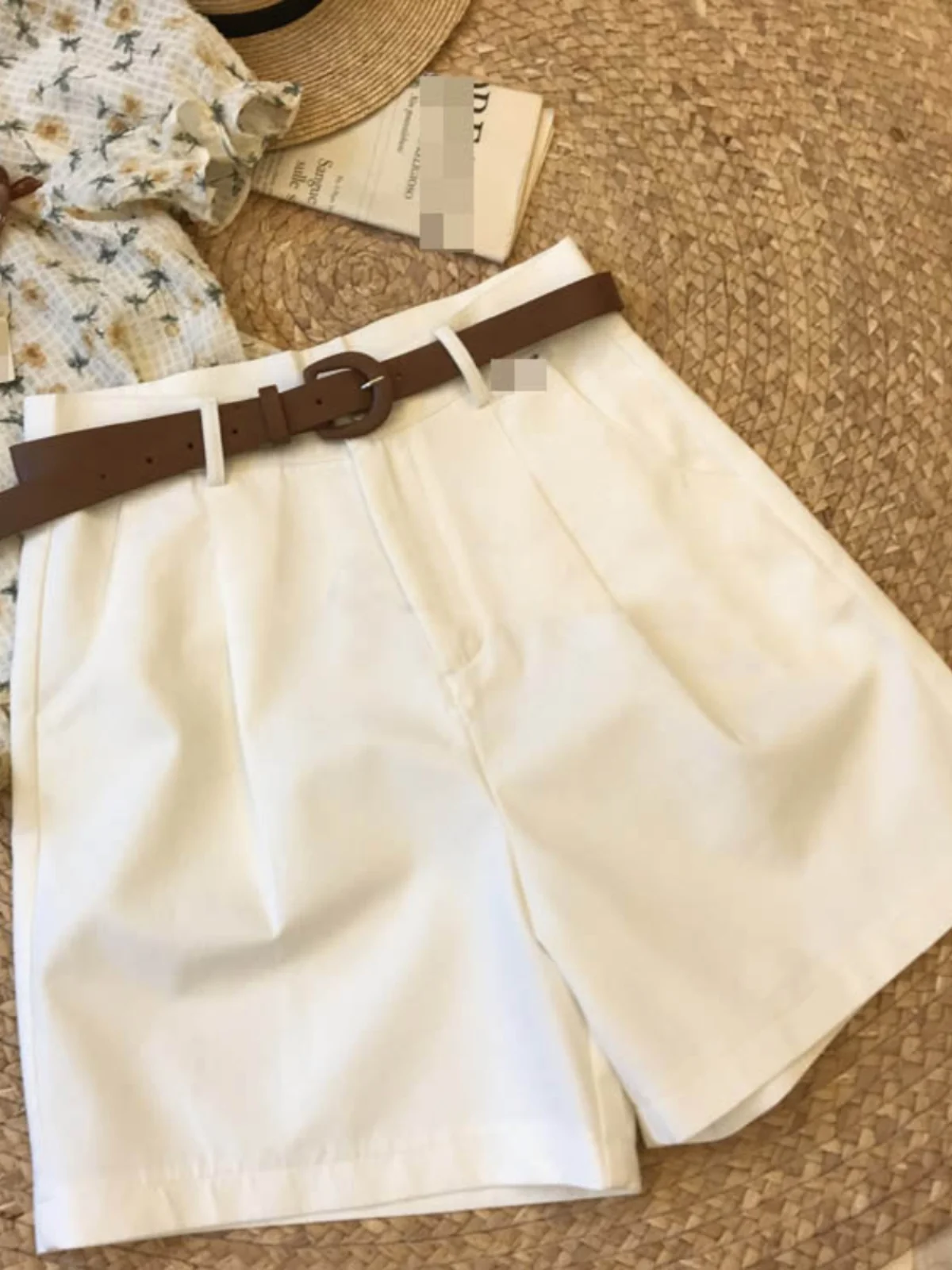 Vêtements de travail amples taille haute pour femmes, pantalons décontractés d'extérieur, jambes larges, Design Simple coréen, longueur ort, été