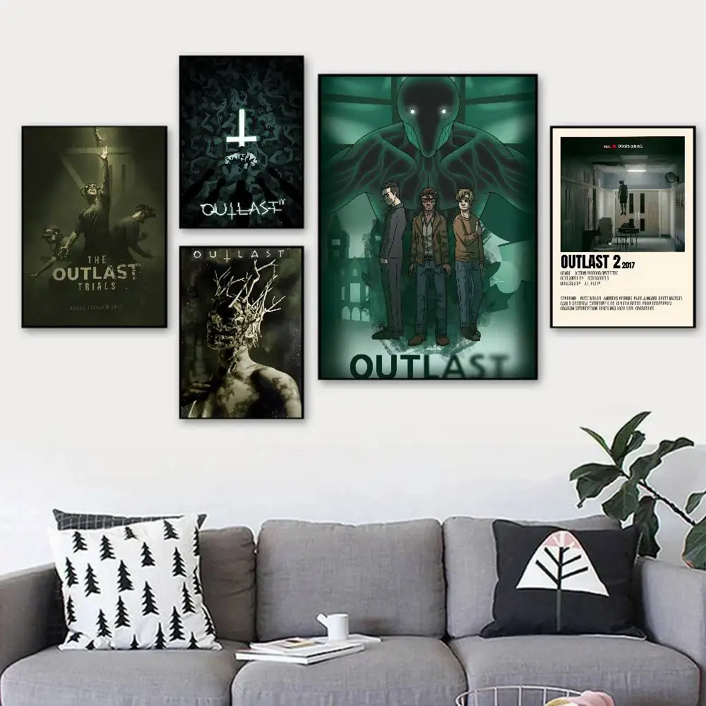 الكلاسيكية لعبة الرعب O-Outlast شعبية المشارك قماش اللوحة المشارك مع يطبع غرفة نوم المنزل غرفة المعيشة الديكور هدية