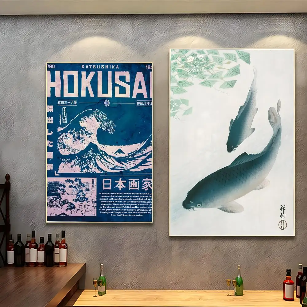 Traditional artist Hokusai Ohara Koson Poster Peel And Stick Indoor Bedroom Wall Decor Aesthetic Gift