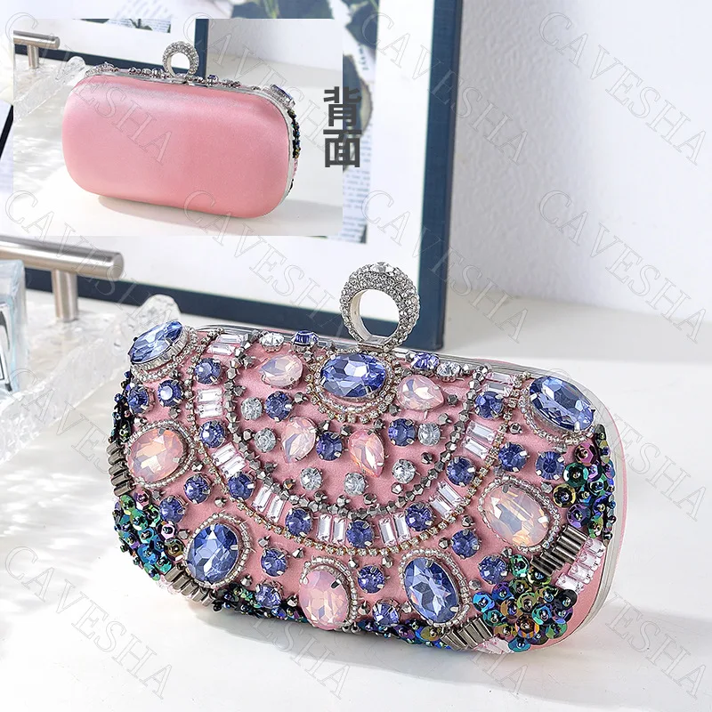 

Women Evening Handbag Party Prom Cocktail Formal Dinner Ladies Diamond Clutch Purse Bling Crystal Rhinestone Square Bag