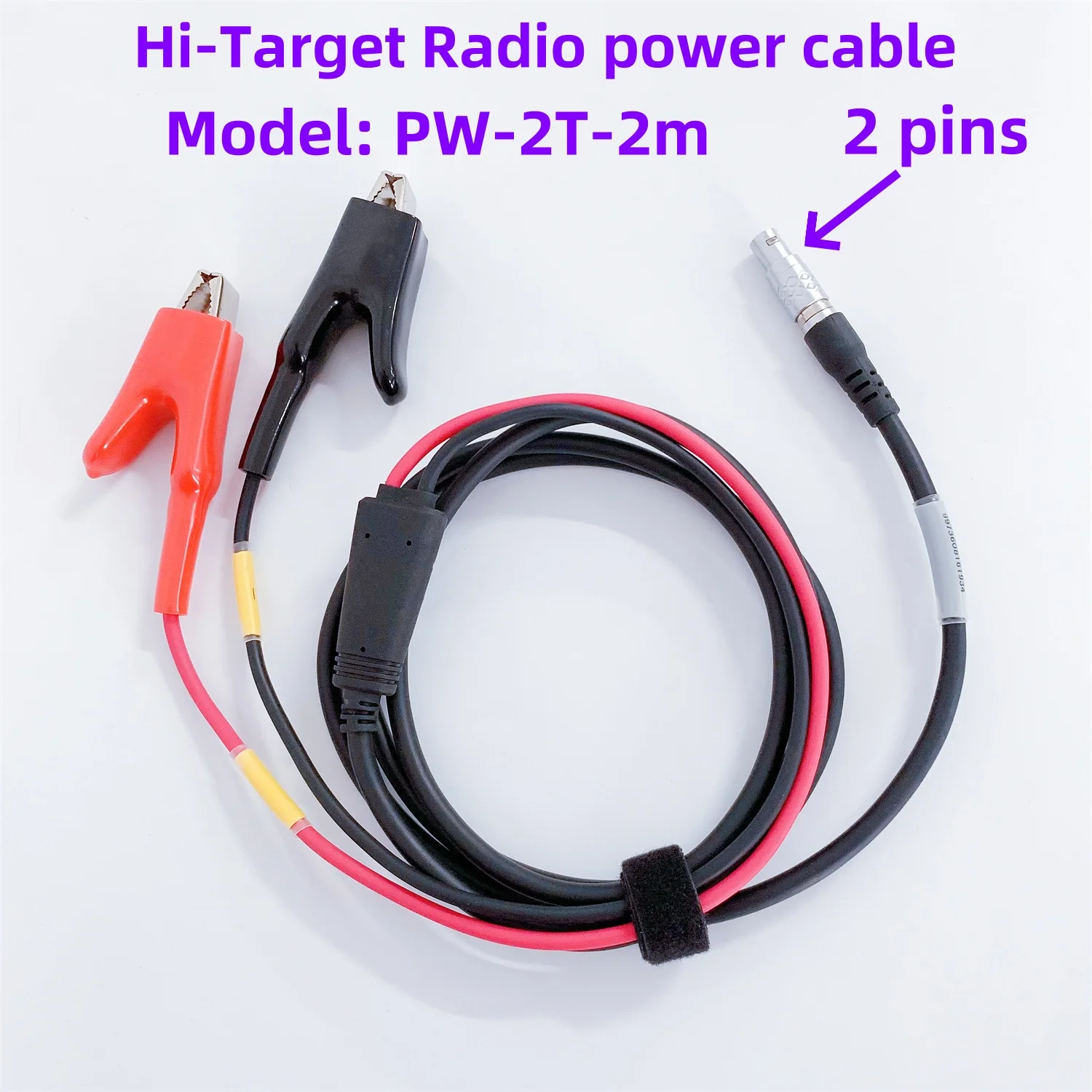 Brand new Power cable PW-2T-2m  Applicable to Hi-Target  radio 2 pin HDL460 radio powe cable