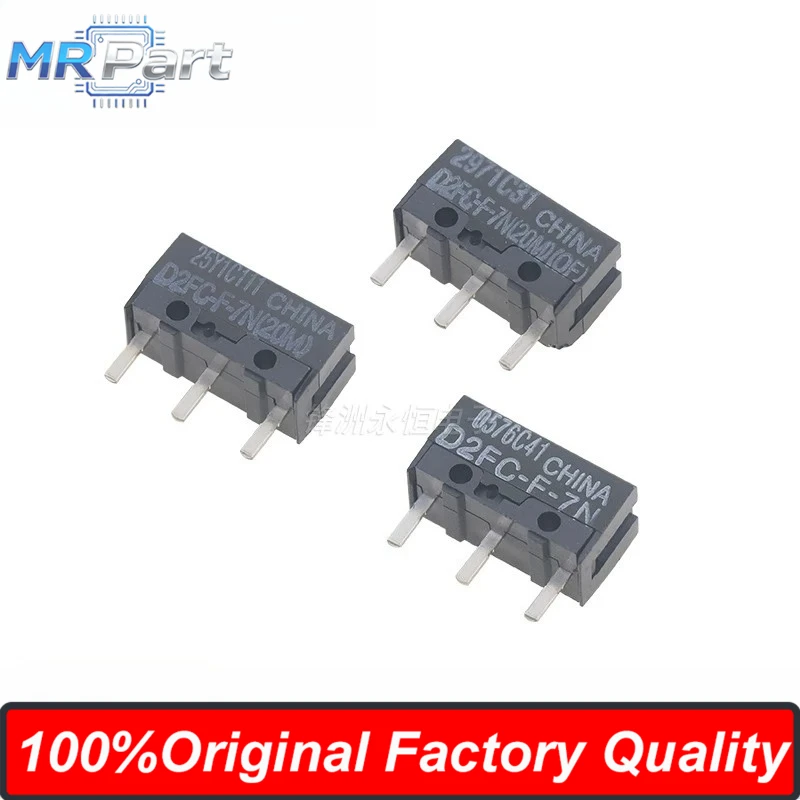 10Pcs Original Factory Japan Mouse Micro Switch D2FC-F-7N 10M 20M OF Click Switch Used for Mouse Repair High Quality Long Life