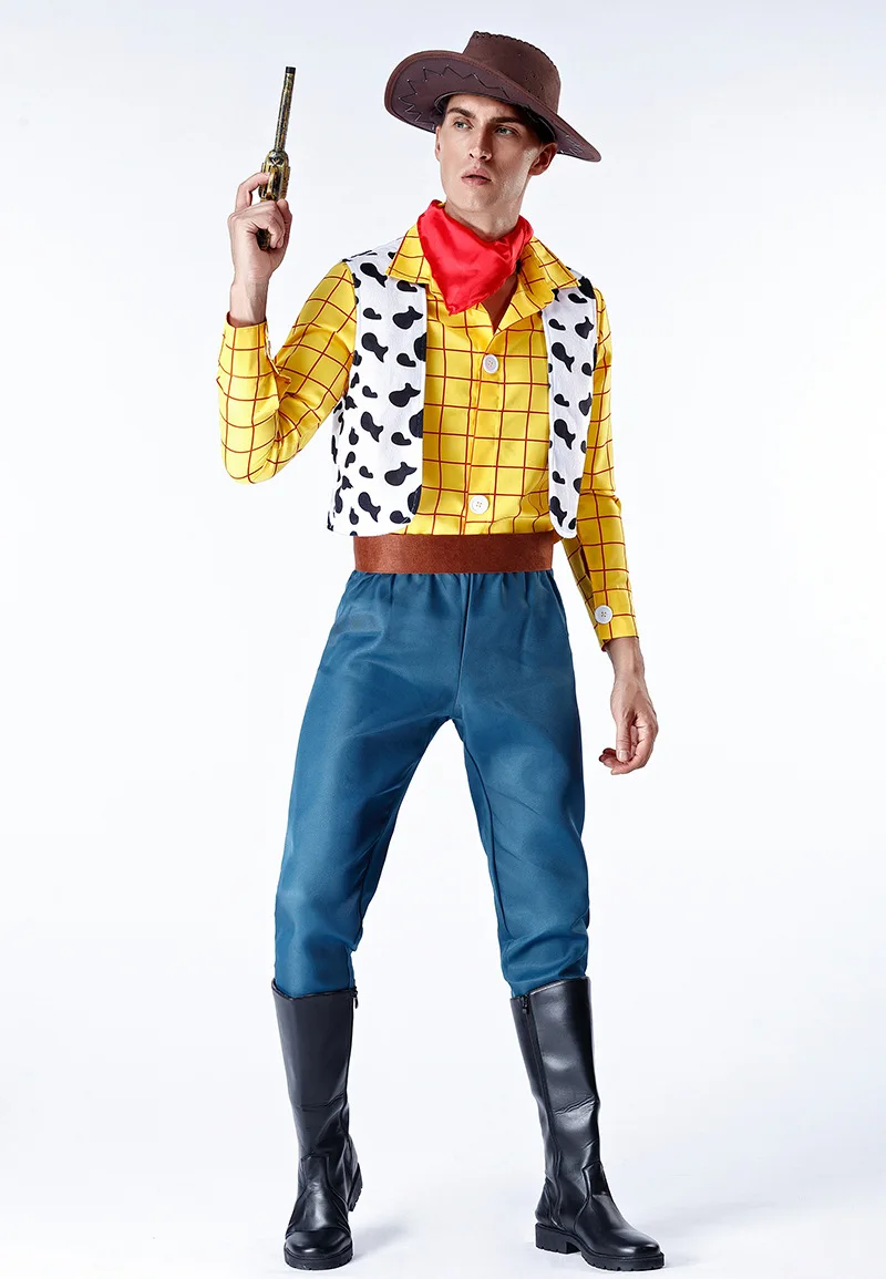 Toy Story Cosplay Costume Adult Men and women Sheriff Woody Pride Cowboy Outfit Halloween  Carnival Party Stage Costume Full Set